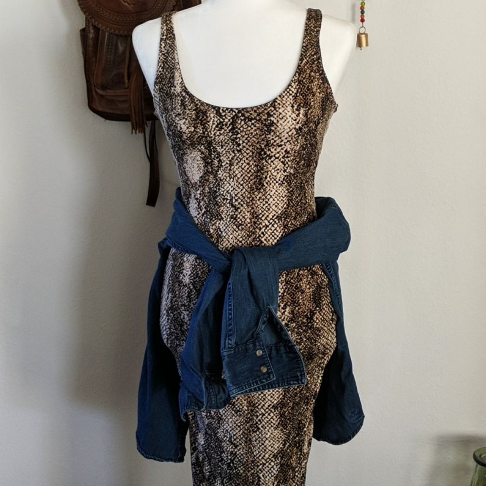 Midi Snake Print Dress